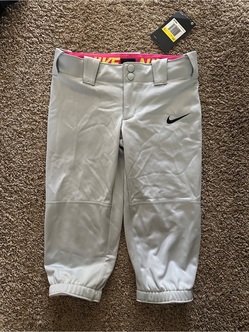 Nike Girls’ Light Gray Softball Pants